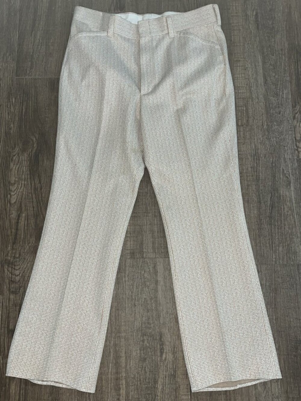 1970s Vtg Houndstooth Farah Slacks Men's Disco Style Retro Pants 36x31 Costume
